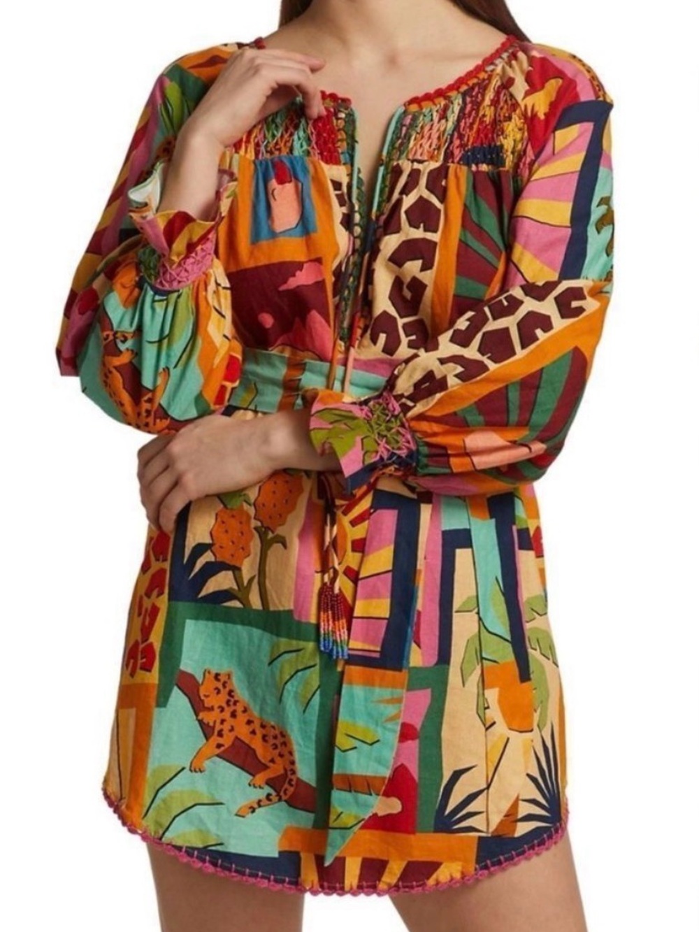 FARM Rio Tropical Collage Tunic Dress